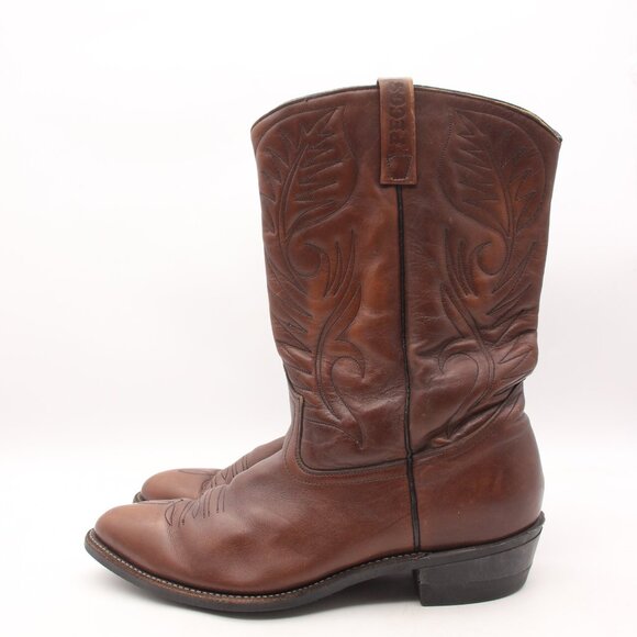 Red Wing Boots Pecos Men's 14 D Work Cowboy Boots Pull On Brown Leather 9801 - Picture 4 of 12